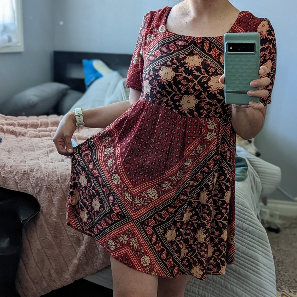 MINKPINK Red Floral Patterned Dress Size M